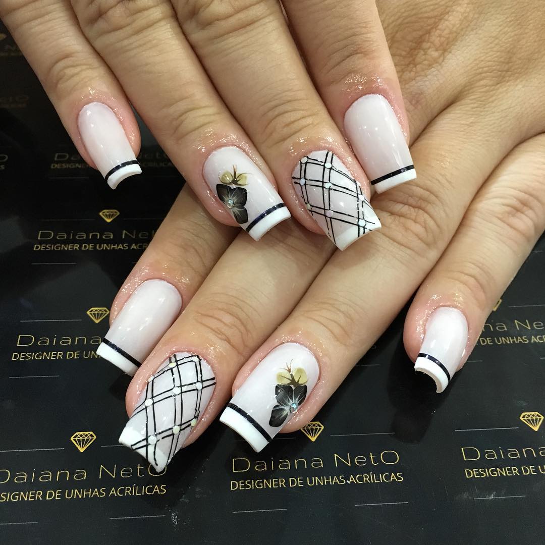 Unhas Decoradas de Branco: 68 Maravilhosas Ideias de Unhas