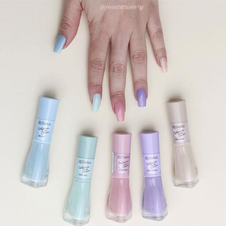 Unhas Tons Pasteis: 65 Ideias de Tons para se Inspirar